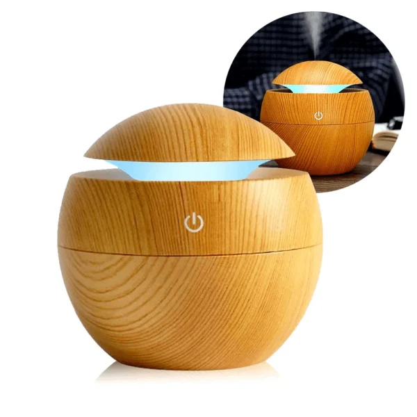 Umidificador Ar 130ml Difusor Ultrassônico Portátil Usb Led Purificador Aroma Mini Esfera