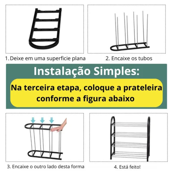 Sapateira Minimalista Resistente Ajustável para Armário Casa Quarto Apartamento Organizador - Envio Rápido para todo o Brasil - Image 3