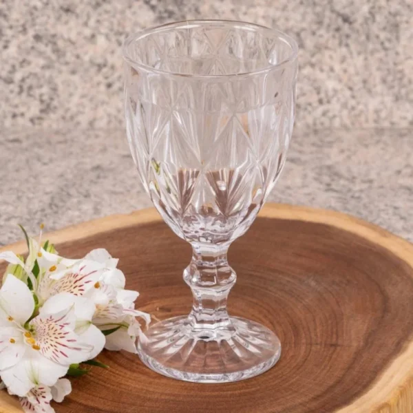 Jogo 6 Taças Vidro Diamond Transparente kit 6 Taças 340ml Vinho Reforçado - Image 3