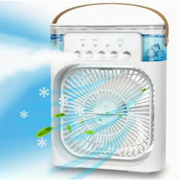 Ventilador de Nebulização Umidificador e Climatizador Sistema com 3 Velocidades Design Compacto Portátil Ideal para Dias Secos - Image 3