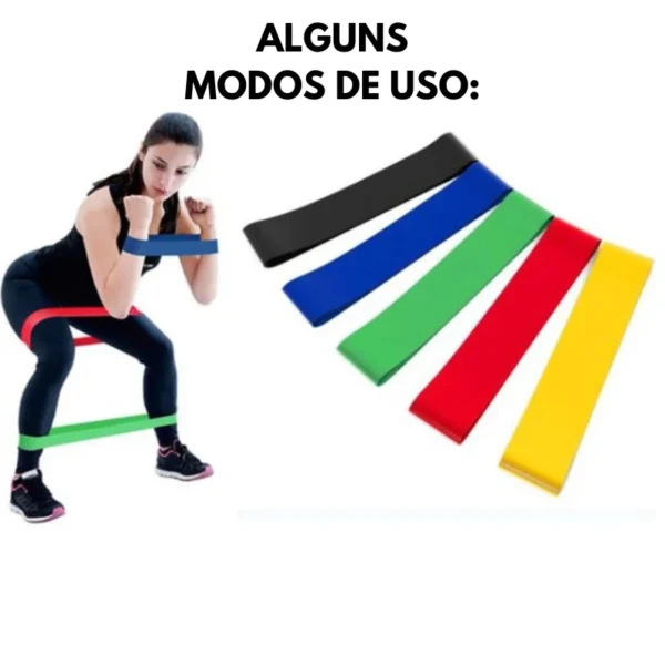 Kit de 5 Mini Faias Elásticas Ideal p/ Exercício/Academia/Treino/Funcional/Mobilidade - Image 4