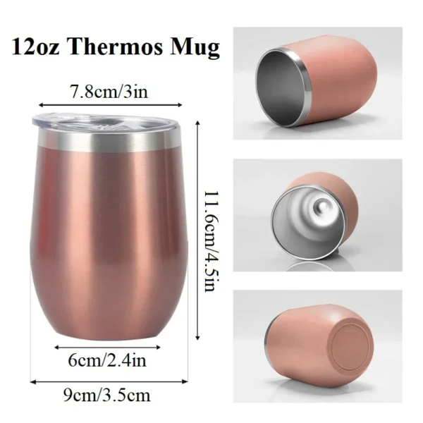 Copo Térmico 350ml Com Tampa Fechada Chimarrão Terere Chá Café Copo Térmico - Image 6