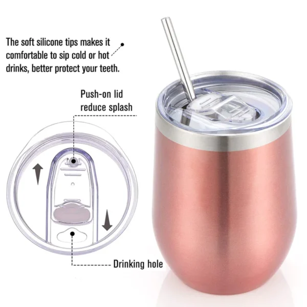 Copo Térmico 350ml Com Tampa Fechada Chimarrão Terere Chá Café Copo Térmico - Image 2