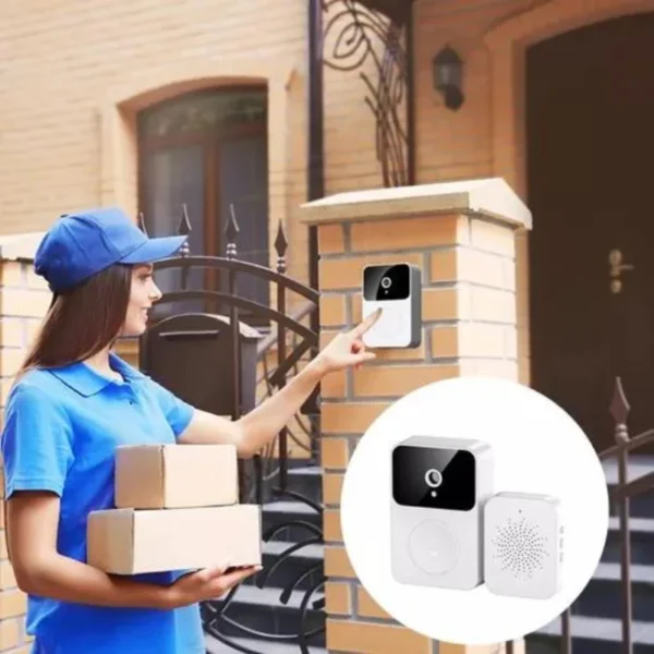 Campainha Com Câmera Vídeo Porteiro Sem Fio Wi-Fi HD Inteligente Smart Home Vê Pelo Celular Recarregável - Image 3