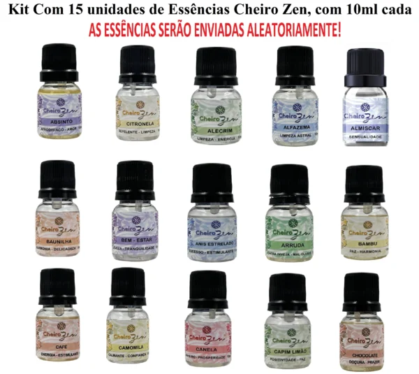 Essências Cheiro Zen Kits com 5 10 15 unidades ALEATÓRIAS 10ml Aromaterapia Óleos Essenciais - Image 4