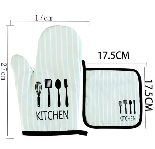 Kit Luva Termica Forno Fogão Cozinha Quente + Descanso De Panela - Image 3