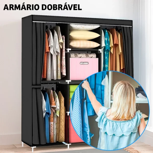 Guarda Roupa Dobrável Organizador Cabideiro - Alta Qualidade - Image 5