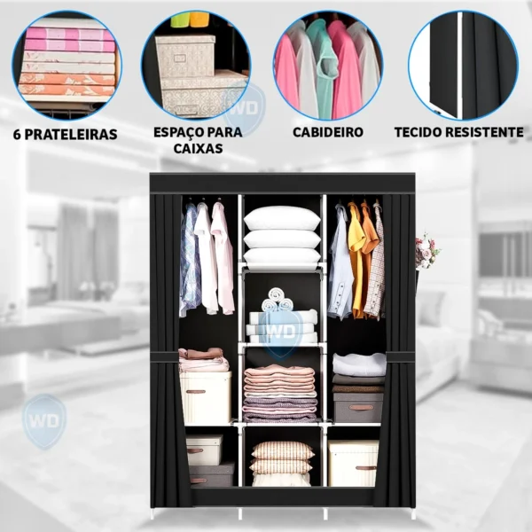 Guarda Roupa Dobrável Organizador Cabideiro - Alta Qualidade - Image 4
