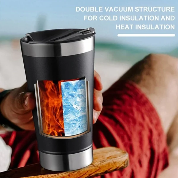Copo Térmico 473ml COM TAMPA E Abridor Inox Para Cerveja Quente e Gelado - Image 4