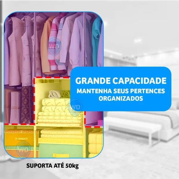 Guarda Roupa Dobrável Organizador Cabideiro - Alta Qualidade - Image 3