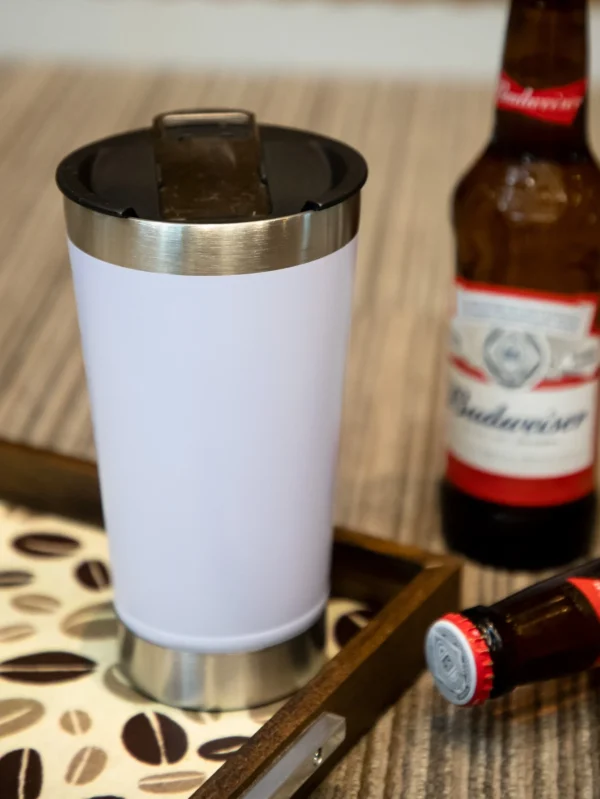 Copo Térmico 473ml COM TAMPA E Abridor Inox Para Cerveja Quente e Gelado - Image 3