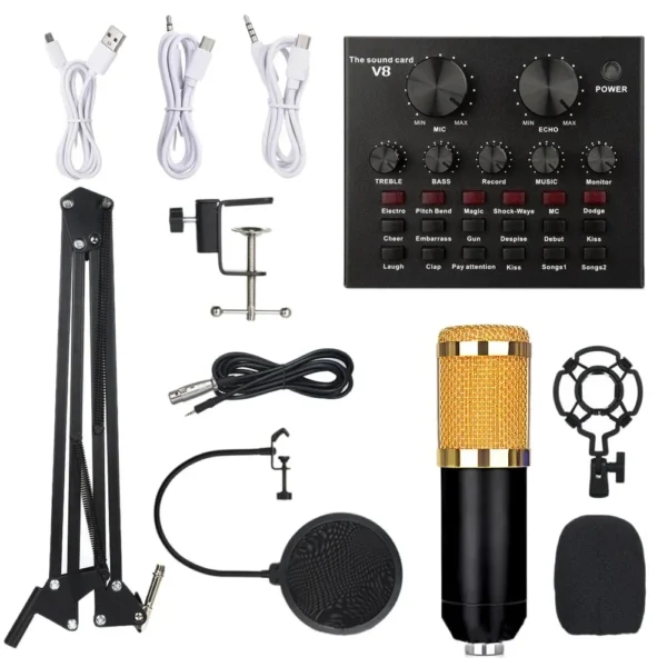 Interface Mesh Microfone Kit, V8 Plus Bm800, Com Interface