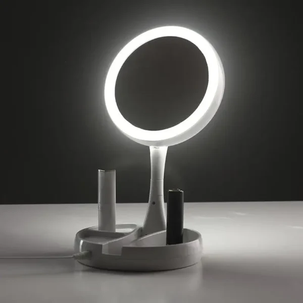 DAFUSHOP Espelho de mesa Luz Led Maquiagem Portátil Pilha USB Aumento até 10X - Image 5