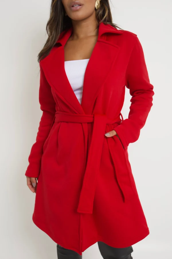 Sobretudo Longo Feminino Com Cinto Casaco De Frio Grosso - Image 3