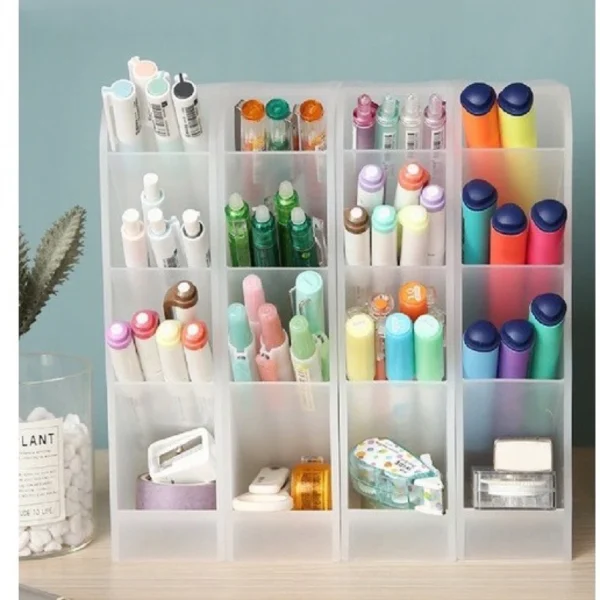 Organizador De Mesa Porta Caneta Lapis Treco Plastico Multiuso Escritório Home Office - Image 2