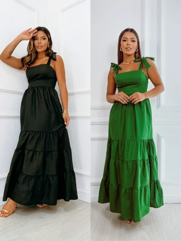 Kit 2 Vestidos Versáteis Casuais Com Alça Multiuso Longo - Image 5