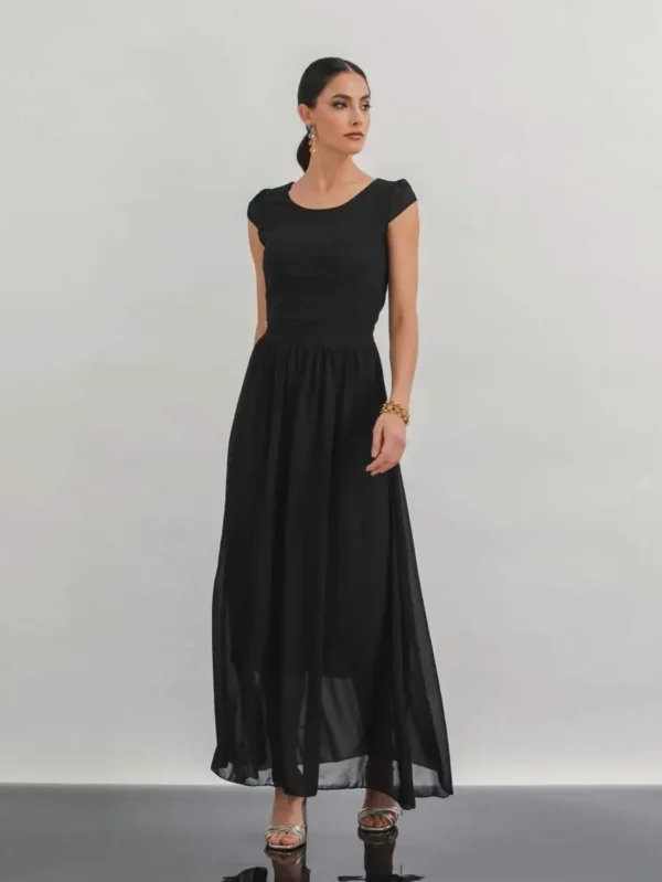 Vestido Longo Feminino Liso - Estilo Casual, Elegante e Versátil, perfeito para ocasiões especiais ou para um dia descontraído - Image 2
