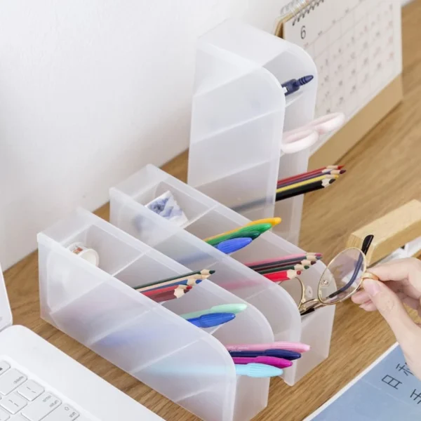 Organizador De Mesa Porta Caneta Lapis Treco Plastico Multiuso Escritório Home Office - Image 5