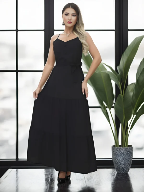 Vestido Longo Feminino com Alças Ajustáveis, Elegante para o Verão - Image 6