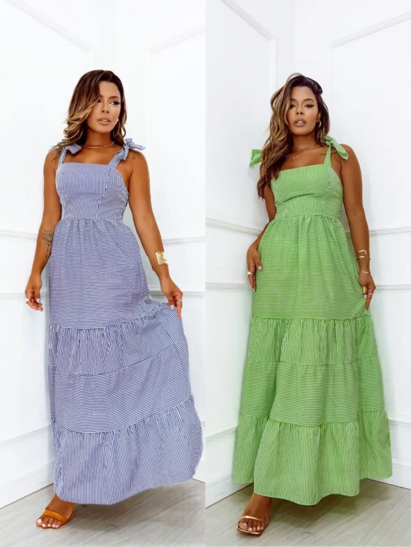 Kit 2 Vestidos Versáteis Casuais Com Alça Multiuso Longo