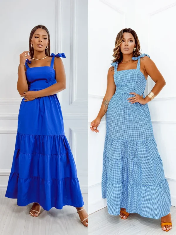 Kit 2 Vestidos Versáteis Casuais Com Alça Multiuso Longo - Image 4