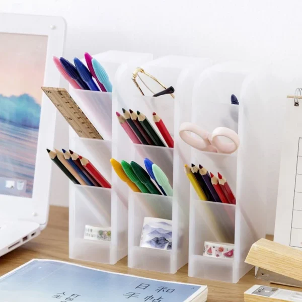 Organizador De Mesa Porta Caneta Lapis Treco Plastico Multiuso Escritório Home Office