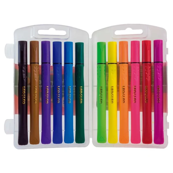 Kit 12 Caneta Brush Pen Hidrocor Lettering Pincel Leo