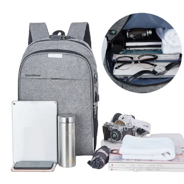 Mochila Notebook Yepp Unissex Senha Anti Furto Executiva 22 Litros USB Fone de Ouvido