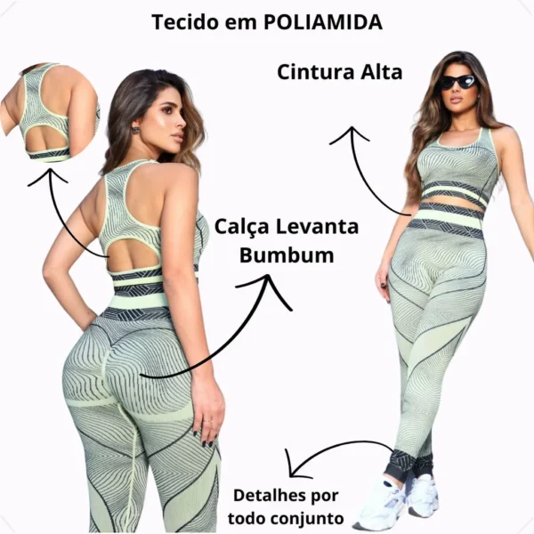 Conjunto Academia Fitness Levanta Bumbum Poliamida Premium - Image 4