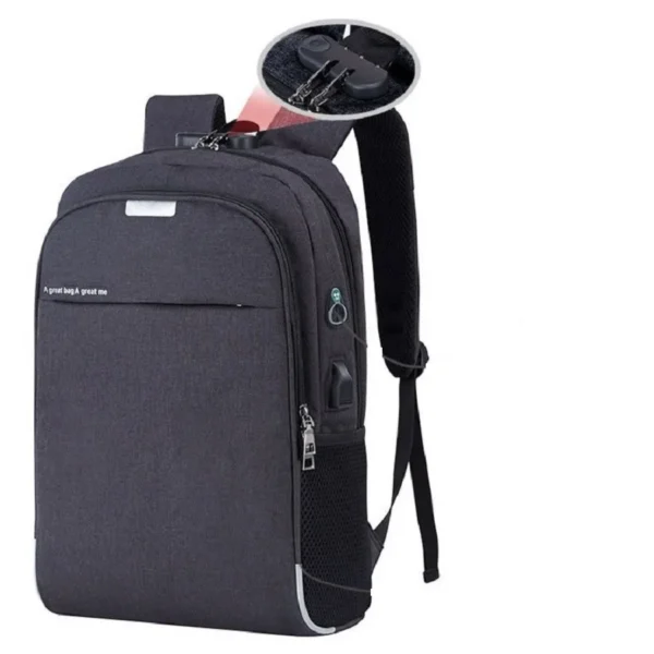 Mochila Notebook Yepp Unissex Senha Anti Furto Executiva 22 Litros USB Fone de Ouvido - Image 5