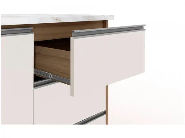 Cozinha Compacta Poliman Móveis Pisa com Balcão 8 Portas 2 Gavetas - Image 4