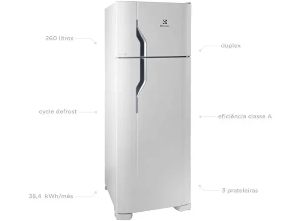 Geladeira/Refrigerador Electrolux Cycle Defrost Duplex Branco 260L DC35A - 220V - Image 2