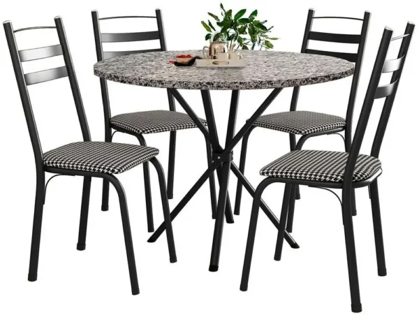 Mesa de Jantar 4 Cadeiras Redonda Artefamol América Capri - Image 3
