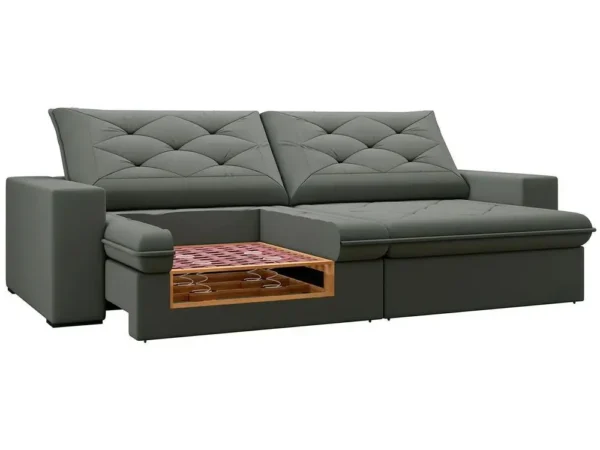 Sofá 4 Lugares Retrátil Reclinável Suede Veludo Premier Flexforma Estofados - Image 4