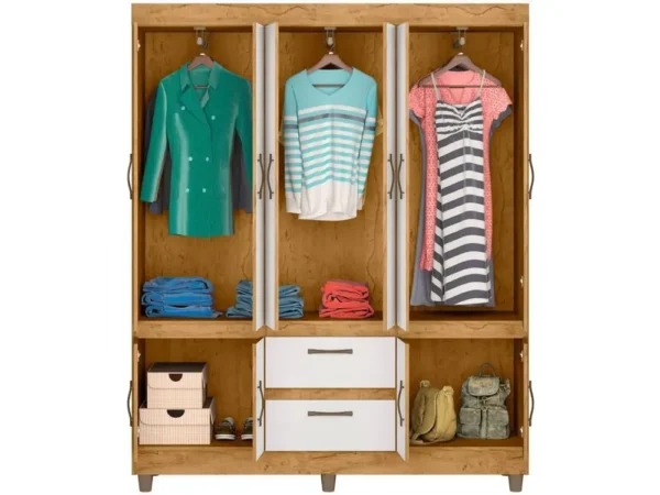 Guarda-roupa Casal 10 Portas 2 Gavetas Araplac Coimbra - Image 6
