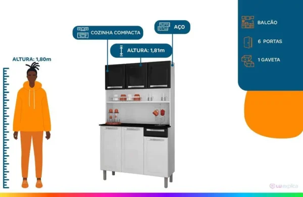 O Armário de Cozinha Itatiaia Rose com Tampo - Image 2