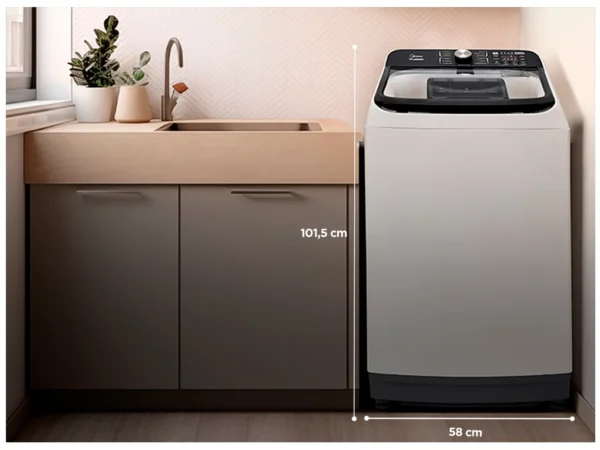 Lavadora de Roupas Midea 13kg Cesto Inox 13 Programas de Lavagem Branca Wave Agitator - 110V - Image 2