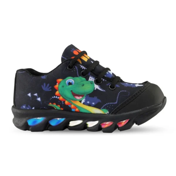 tenis de led infantil masculino dinossauro com luzinha