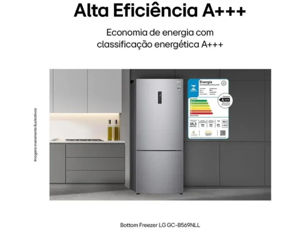 Geladeira/Refrigerador LG Frost Free Smart Inverse Prata 451L Inox Look GC-B569NLLM.APZFSBS - 220V - Image 3