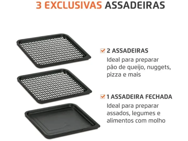 Fritadeira Elétrica sem Óleo/Air Fryer Mondial Forno Oven AFON-12L-BI Preta 12L - 220V - Image 4