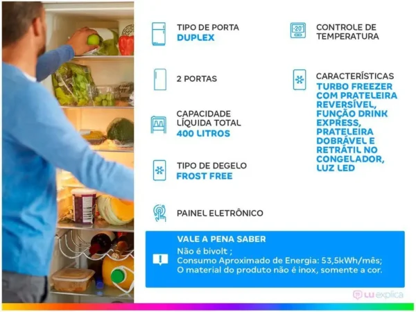 Geladeira/Refrigerador Electrolux Frost Free - 220V - Image 2