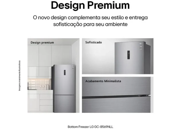 Geladeira/Refrigerador LG Frost Free Smart Inverse Prata 451L Inox Look GC-B569NLLM.APZFSBS - 220V - Image 5