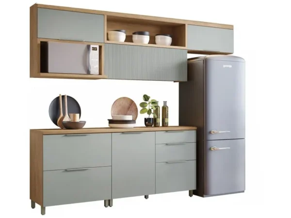 Cozinha Completa Nesher Duquesa 100% MDF com Balcão 5 Portas 4 Gavetas - Image 3