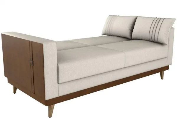 Sofá-cama 3 Lugares Casal Reclinável Linho Matrix Esther - Image 4