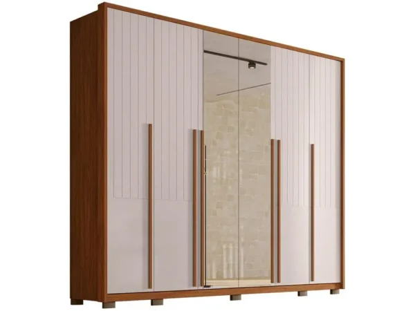 Guarda-roupa Casal com Espelho 6 Portas 6 Gavetas Caemmun Quintus Lux