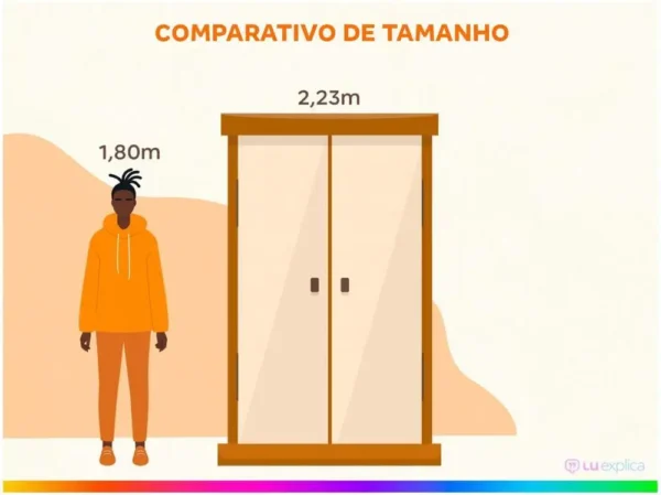 Guarda-roupa Casal com Espelho 3 Portas de Correr - Image 4
