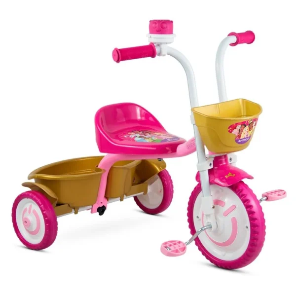 Triciclo Infantil Nathor Princesas Rosa em Alumínio