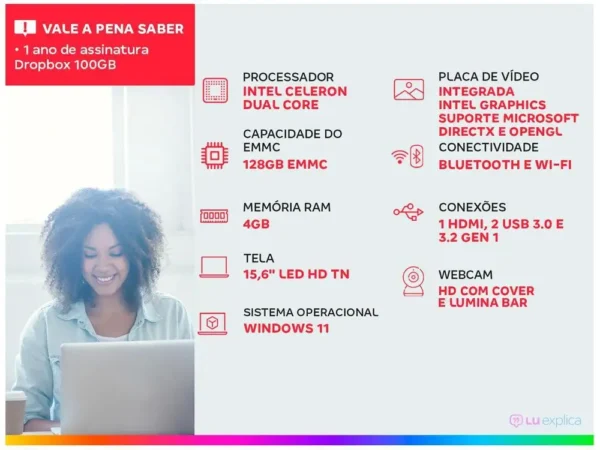 Notebook Positivo Vision C15 Intel Celeron 4GB 1 - Image 2