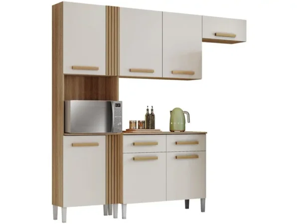 Cozinha Compacta Aramóveis Juma com Balcão 7 Portas 2 Gavetas - Image 3