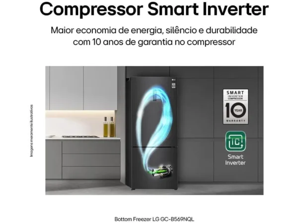 Geladeira/Refrigerador LG Frost Free Smart Preta - 110V - Image 4